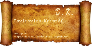 Davidovics Kristóf névjegykártya