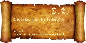 Davidovics Kristóf névjegykártya