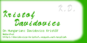 kristof davidovics business card